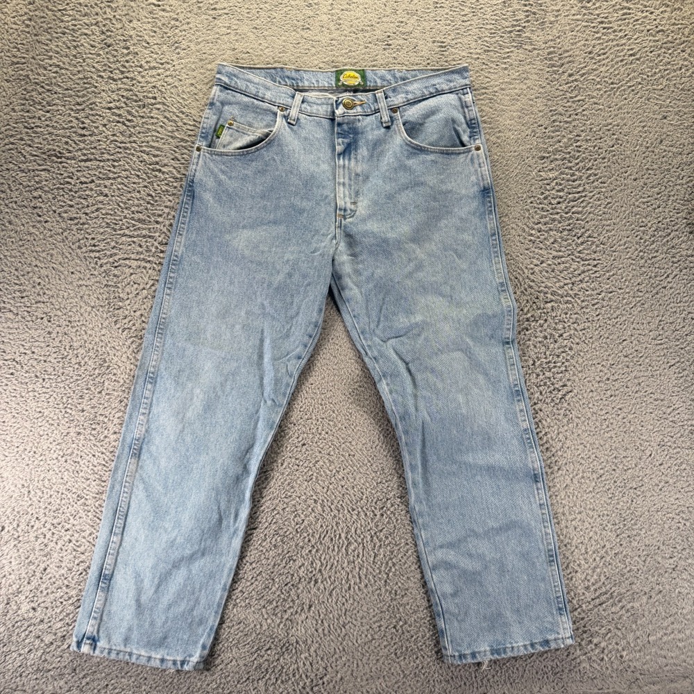 Cabela's Jeans Mens 34x29 Blue Cotton Denim Straight Leg Faded Workwear Travel